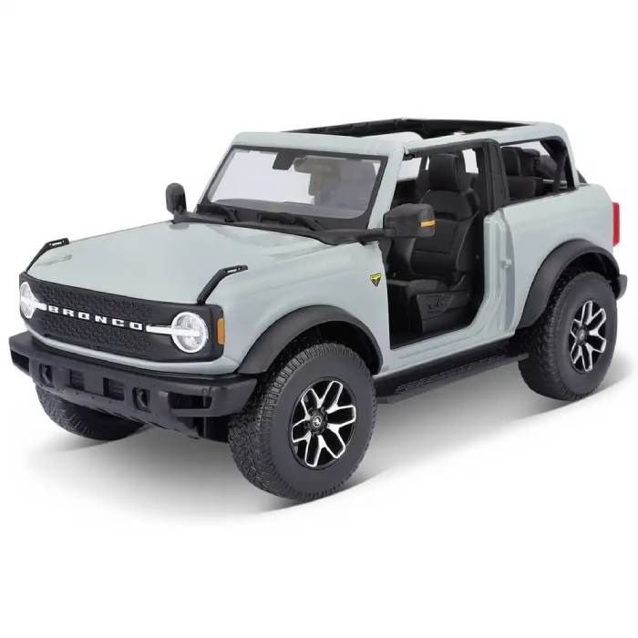 Maisto 2021 Ford Bronco Badlands (No Door) Grey-1_18 Model Car Maisto 2021 Ford Bronco Badlands (No Door) Grey-1:18 Model Car