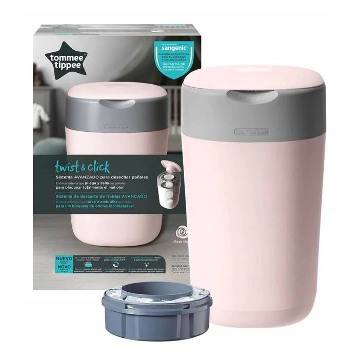 Tommee Tippee Twist&Click Nappy Bin - Pink Tommee Tippee Twist&Click Nappy Bin - Pink