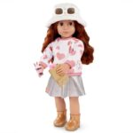 Our Generation Deluxe Outfit With Heart Print Top and Silver Skirt - Image 4
