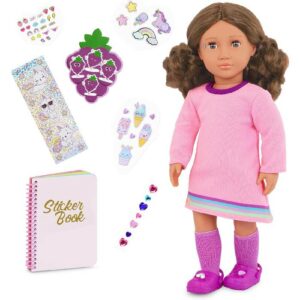 Our Generation 18" Doll with 50+ Stickers & Sticker Book Set-Finley