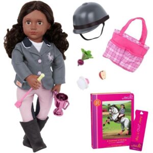 Our Generation Posable 18-inch Equestrian Doll & Storybook-Rashida