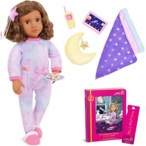 Our Generation Posable 18-inch Slumber Party Doll & Storybook -Luna