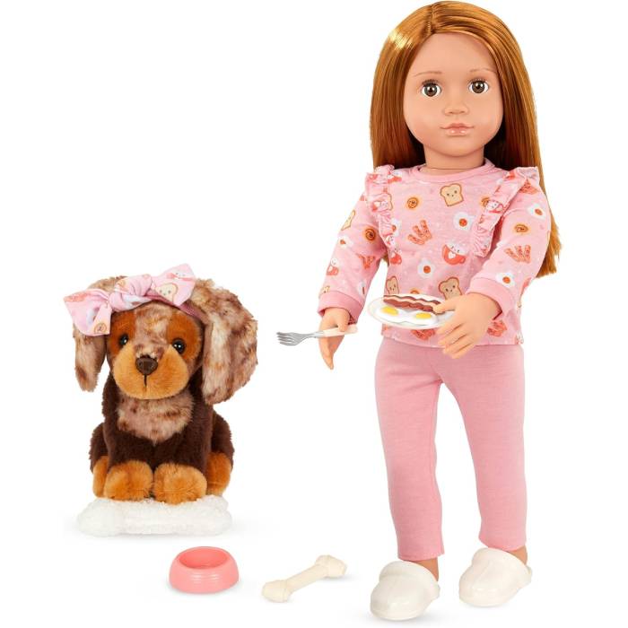 Our Generation 18-inch Doll & Pet Puppy-Claudia and Cinnamon Our Generation 18-inch Doll & Pet Puppy-Claudia and Cinnamon