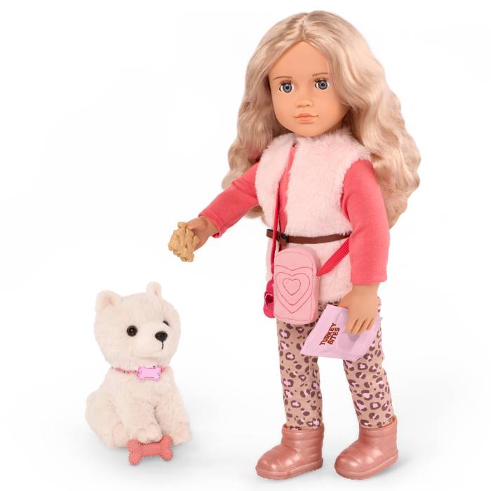 Our Generation 46 cm Doll Kinsley & Pet Plush Puppy Set Our Generation 46 cm Doll Kinsley & Pet Plush Puppy Set