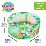 Bright Starts Rowdy Rainforest Stow & Go Baby Ball Pit with 20 Balls & 3 Ball Drops - Image 2