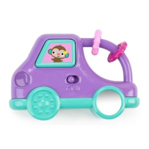 Bright Starts Safari Driver Take Along Toy with Music and Lights-Purple