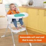 Bright Starts Dine Delight Compact Folding High Chair with 3-Section Plate - Image 2