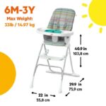 Bright Starts Dine Delight Compact Folding High Chair with 3-Section Plate - Image 7