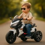 Kids Electric Motorbike - White - TG - Image 2